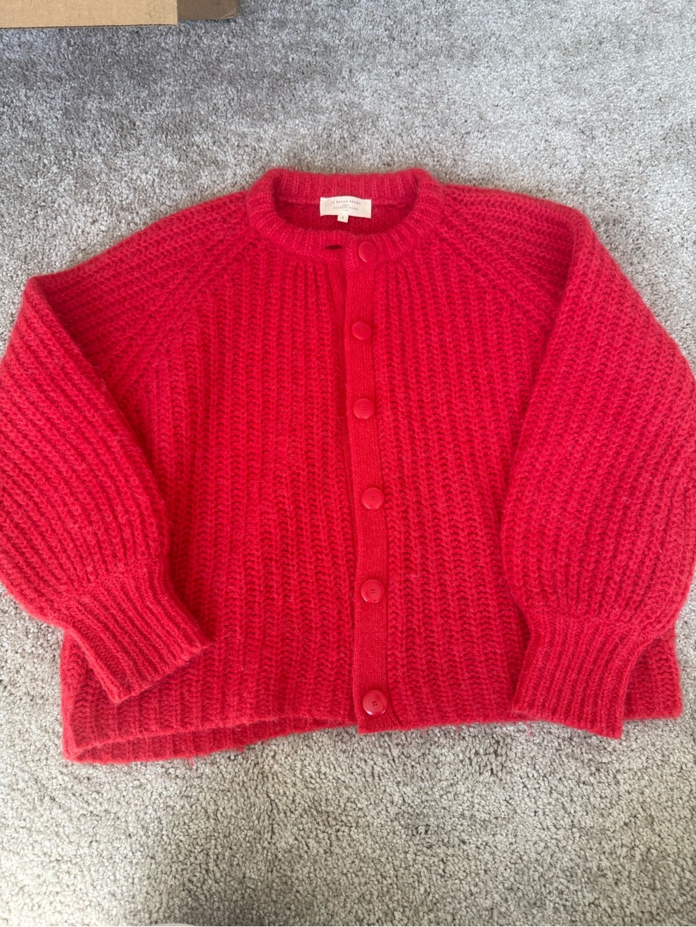 Sézane Red Emile Cardigan